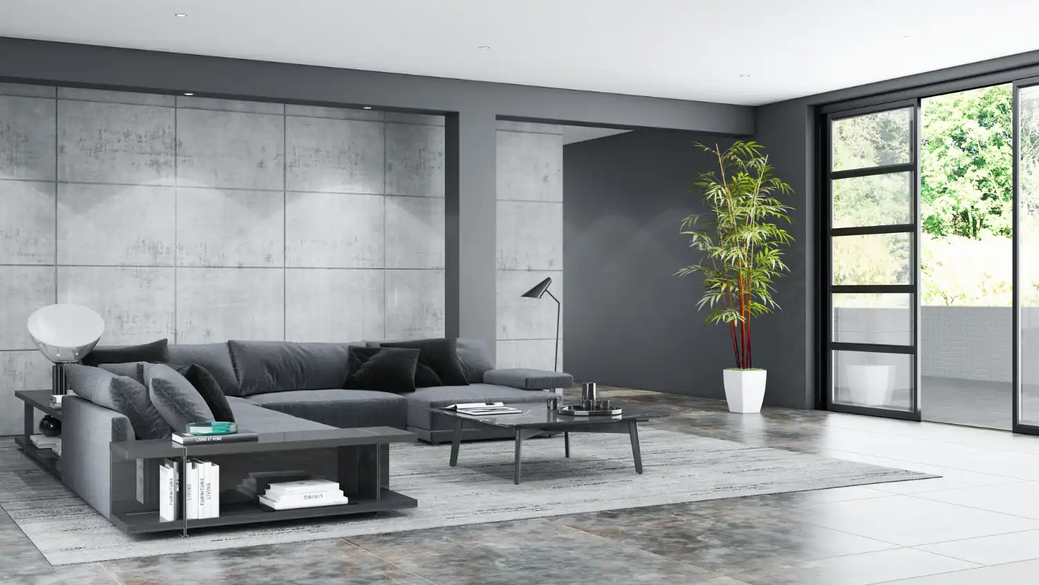 Gefliester Wohnbereich in Trautönen